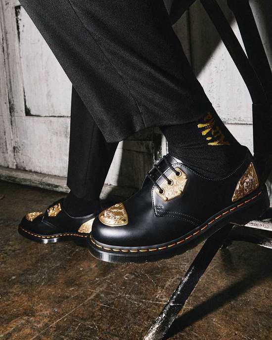 Zapatos Con Cordones Dr. Martens 1461 King Nerd Smooth Hardware Mujer Negros MX-59238